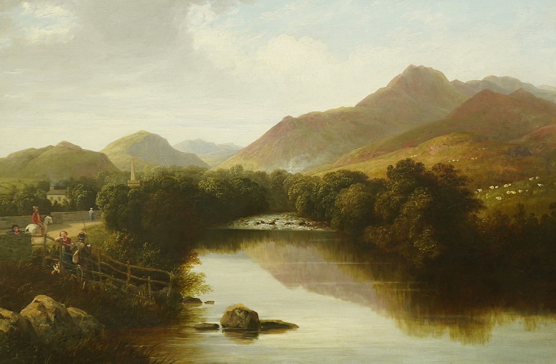 Thomas Christopher Hofland (1777-1843), 'The Greta near Keswick', oil on canvas, 50 x 75cm